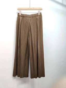 LANMREM Folded Design Elastic High Waist Women's Trousers 2026 New Summer Pleated Wide Leg Pants With Pockets Chic Cloth 2DB3511