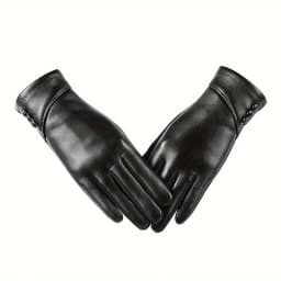 Women Leather Touchscreen Gloves With Soft Fleece Lining-Perfect For Stylish Warmth On Casual Weekends