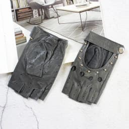 Women's Leather Half Finger Gloves Thin Single Layer Breathable for Spring Summer Outdoor Riding And Driving