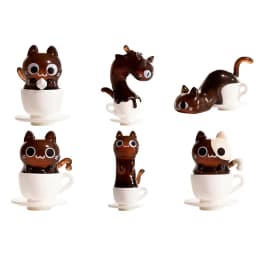 Cat Cafe Coffee  Styling Blind Box Transparent Funny Posture Action Figures Model Collection Toy Desktop Decor Surprise Gifts
