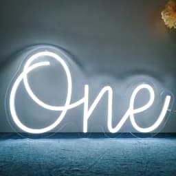 Dimmable LED Neon Sign 'ONE' for Baby's 1st Birthday Party Decor USB Powered Neon Light for Home Bar Stand Art Decoration