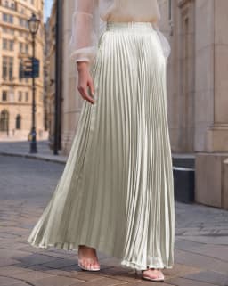 2026 New Spring Summer For Women 22 Solid Colors Midi Flowing Draped Large Hem Long High Waist Pleated Skirt Sweet Elegant