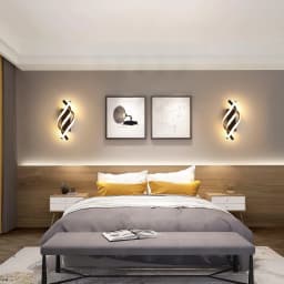 Curved Spiral Design LED Wall Lamp for Bedroom Bedside Corridor Living Room Staircase Corridor Lighting Fixture Home Decor Light