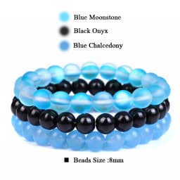 3Pcs/set 8mm Natural Stone Beads Bracelet Set Pink Zebra Rhodonite Moonstone Agates Hematite Bracelets For Women Men Jewelry