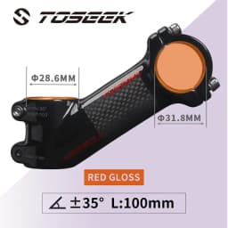 Toseek Stem MTB Carbon + Aluminum Mtb Handlebar Stem Bike Power 31 8mm Bicycle Handlebar Table 10 17 25 35 Degree Stem Bike Part