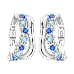Orstarry S925 Sterling Silver Colorful Wavy Earrings Versatile Hoop Earrings For Women Jewelry Original Party Gifts