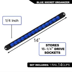 360° Swivel ABS Socket Organizer 1/4Inch 3/8Inch 1/2Inch Premium Quality Socket Clip Rail Holder Socket Organizer Sleeve Tools