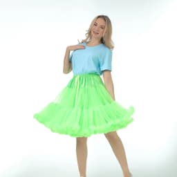 Skirt Length 55cm Women Tutu Skirt Solid Fluffy Tulle Princess Ball Gown Pettiskirt Ladys Ballet Party Performance Dress PP008