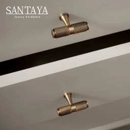 Santaya Solid Antique Brass Diamond-cut Cross Knurl Pattern Bronze Wardrobe Cabinet Handles T-bar Knobs Pitch 320mm Long Pull