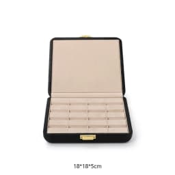 Oirlv Black Jewelry Organiser Boxes PU Leather Ring Earring Jewelry Set Box Jewel cases of precious metal Storage Box Gifts Box