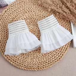 DIY Detachable Cuffs Cuff Extension Embroidery Lace Daisy Fake Sleeves Elastic Wild Wrist Pleated Organ Lolita Fake Sleeves