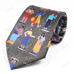 Vintage Art Oil Graffiti Print Tie Soft Touch New Design 8.5cm Imitation Silk Tie Casual Wedding Party Tie Gift Accessories