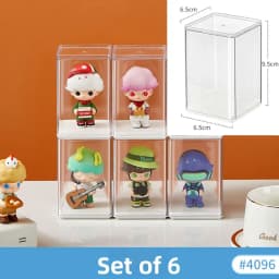 Keychain Display Stand Dustproof Box Storage Organizer with Hook Badge Showcase INOMATA Children's Bedroom Plastic