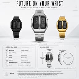 Futuristic Space Capsule Design BGL Ideas Retro Electronic Gift Watches Stopwatch Backlight Day Month Digital Wristwatch BenlyDe