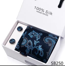 Classic Style 65 Colors Sales Silk Tie Handkerchief Cufflink Set Men Necktie Box Solid Color Sky Blue Fit Wedding Office Cravat