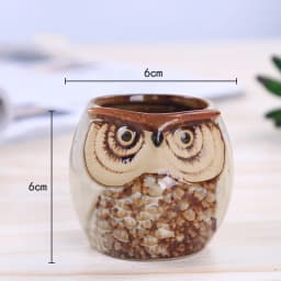 Flower Pots Creative Ceramic Mini Flowerpot Succulent Planter Cute Owl Plants Flower   Pot With Hole Garden Home Office Decor