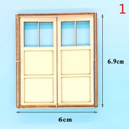 1/12 Dollhouse Miniature Door Window Frame Unpainted Doll Wood External Single Door Unpainted Diy Door