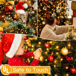 Christmas Tree String Lights with Green Ring USB Charge Christmas Lights Waterproof String Light for Outdoor Indoor Xmas Decor