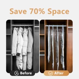 Vacuum Hanging Storage Bags Space Saving Clothes Compression Covers Reusable Closet Bag For Down