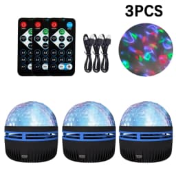 1/3PCS LED Starry Night Light Remote Control Rotating Star moon Projection Lamp USB Plug-in Magic Ball Stage Atmosphere Decor