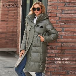 GASMAN Winter Down Jacket Women Warm Long Classic zipper Belt Design Pocket Hooded Slim Parkas Female Coat MG-81037