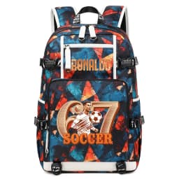 CR7 Ronaldo 67 Print Large Capacity Backpack for Students Teens Kids School Travel Daypack