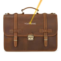 Customize Genuine Leather Laptop Bag Business Travel Briefcase Shoulder Bag Dual Use Men Leather Bags For Office Work Tote Bag