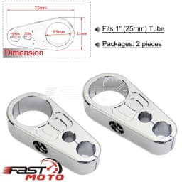 1" 25mm 1-1/4" 32mm Motorcycle Frame Handlebar Clutch Cable Brake Line Clamp Fixed Clips Wiring Support Adapter for Harley