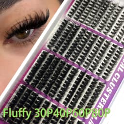 30rows Lash Clusters DIY Spiky Cluster Lashes Mixed Styles Fluffy Volume Clusters Lashes Fluffy Individual Eyelashes Extension