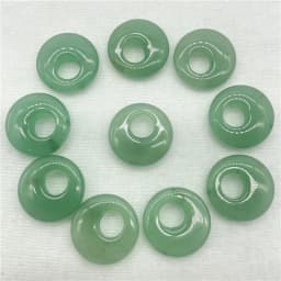 18mm Natural Gem Stone Quartz Crystal Amethyst Donut Charm Beads Pendant For Diy Jewelry Making Necklace Accessories 10pcs