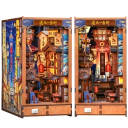 CUTEBEE DIY Book Nook Kit Japanese Sakura 3D Puzzle Dollhouse for Bookshelf Unique Craft Gift for Book Lover Christmas Miniature