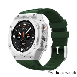 Luxury Modification Kit for Samsung Galaxy Watch 8 Ultra 2025 Carbon Case Rubber Strap for Galaxy Watch 7 Ultra 47mm Accessorie
