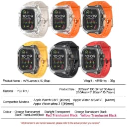 Transparent Modification Kit For Apple Watch 11 10 987 46 45mm Strap Case for IWatch Series 44 40mm 654SE Rubber Band Refit Mod