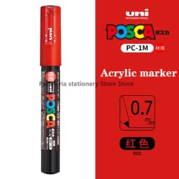 1 UNI POSCA PC-1M Marker Art Supplies for Artist POP Poster Pen Graffiti Advertising 0.7mm Art Stationery Multi-color Optional