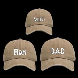 DAD MOM MINI Printed dad mama mini Love Caps Washed Cotton Adjustable Parent-Unisex Baseball Hats Embroidery Baseball Cap