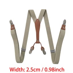 Heavy Duty Big Size Work Suspenders for Men 5cm/2 Inch Wide X Back with 4 Strong Clips Adjustable Elastic Trouser Braces Straps
