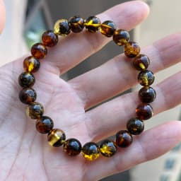 Yoowei 100% Real Amber Bracelet for Unisex Genuine Black Bead Irregular Natural Plant Medical Healing Jewelry Gift Wholesale