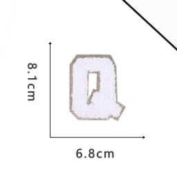 A-Z White Chenille Letter Patches Towel Sequins Clothing Patch Clothes Sew on Applique DIY Garment Hat Decor