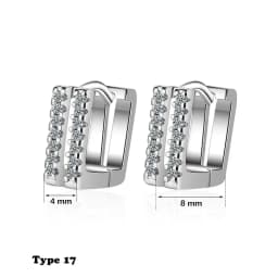 Geometric Tiny Hoop Earrings For Women Micro Crystal Zircon Star Flower Heart Huggie Small Classic Earring Piercing Jewelry Gift