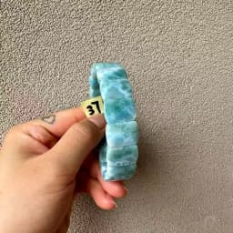 2026 AAA Grade Natural Larimar/Copper Pectolite Bead 10x14mm Bracelet Dominicana Genuine Larimar Gemstone Bangle Woman Wholesale