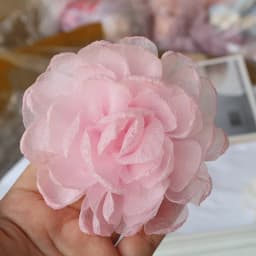 5PCS/Lot 9.5CM Handmade Large Chiffon Fabric Artificial Flower For Wedding Dress Hats Decoration