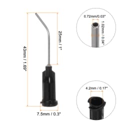 60pcs Blunt Tip Dispensing Needles 18G 19G 20G 22G 23G 24G 26G 27G 1" Bent Needle for Liquid with Luer