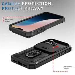 360 Degree Rotate Military Armor Protection Phone Case For iPhone 18 17 13 15 14 16 11 12 Pro Max Plus Air Camera Slide Cover