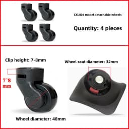Detachable Universal Wheel Luggage Wheel Tool Box Makeup Case Roller No Disassembly Needed Single Wheel Slider Tool