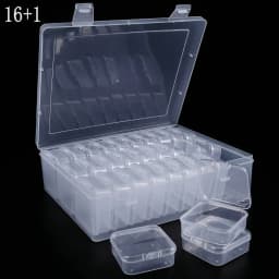 Plastic Organizer Box Small Bead Organizer Cases Mini Clear Bead Storage Container Box with Hinged Lid for DIY Jewelry Supply