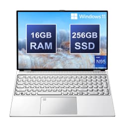 16 Inch 4K Windows 11 Pro Laptop | Intel 12th Gen N95 32GB DDR4 + 2TB M.2 SSD All-Round Notebook Fingerprint Unlock