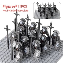 MOC Medieval Dwarf Warrior Elves Knights LOTR Figures Building Blocks Accessories Armor Shield LOTR DIY Toys for Children Gift