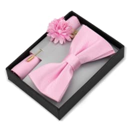 Bowtie Man Flower Brooch Set With Box Pocket Square Butterfly Lapel Pin Bow Tie Set For Men Wedding Suit Accessories Gift Cravat