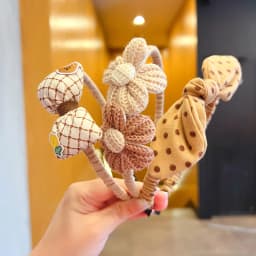 3 Pcs/Set Children Cute Coffee Color Cartoon Flower Hairbands Headwears Girls Lovely Hair Hoop Headbands Kids Hair Accessories
