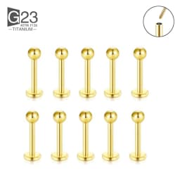 10pcs G23 Titanium Labret Piercing 16G Lip Ring Crystal Lip Piercing Tragus Earring Cartilage Stud Body Pircing Jewelry